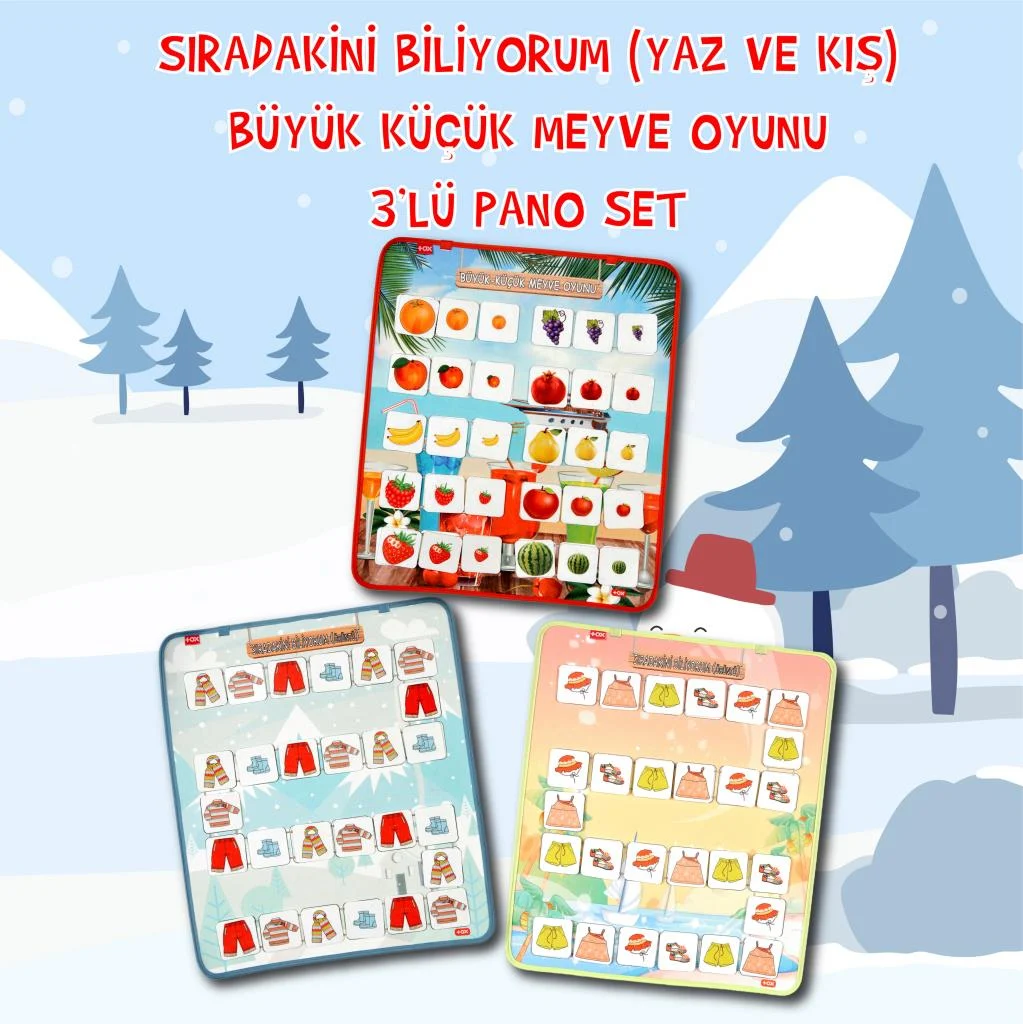 Büyük - Küçük Meyve, Sıradakini Biliyorum Yaz ve Kış Oyunu (3lü) - Görsel 2