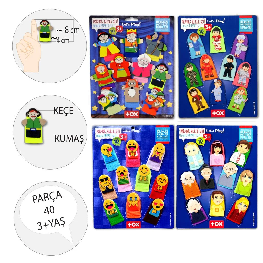 Masal Kahramanları, Aile Bireyleri , Meslekler ve Emojiler (4 Set) - Görsel 3