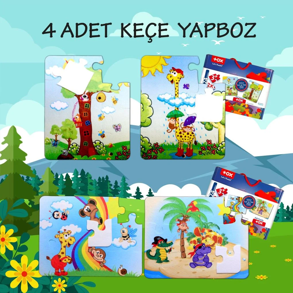 Gökkuşağı ve Zürafa (4 Set) - Görsel 2