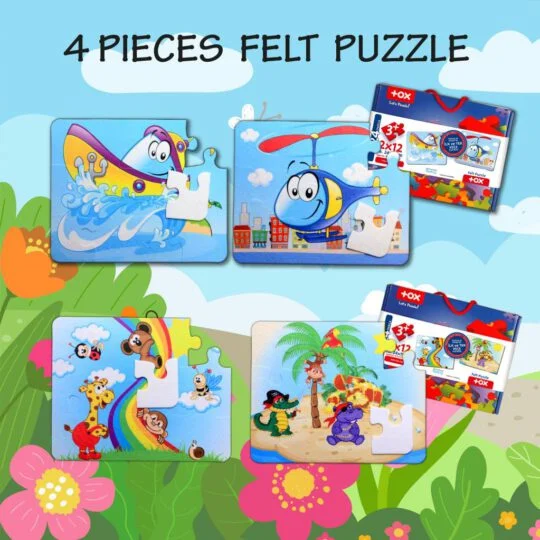 Tekne , Helikopter ve Gökkuşağı (4 Set)
