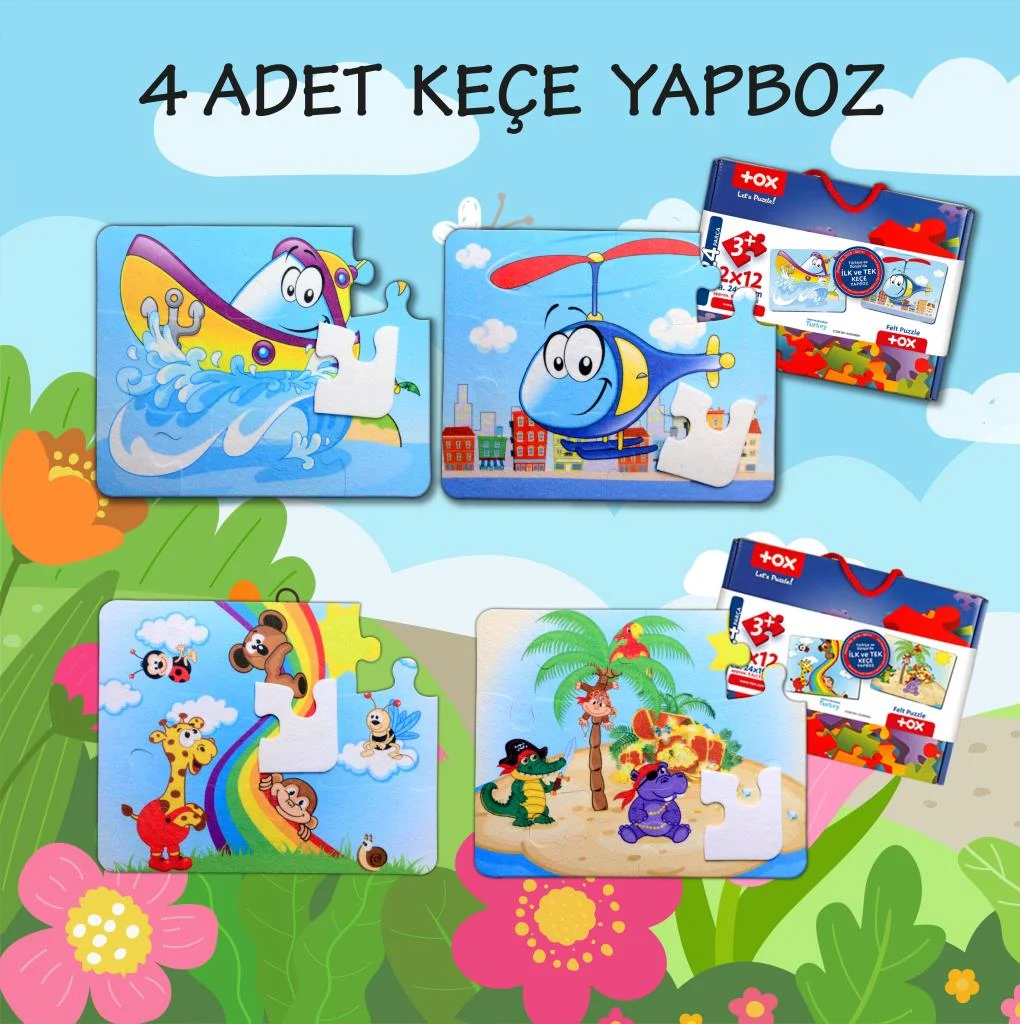 Tekne , Helikopter ve Gökkuşağı (4 Set) - Görsel 2