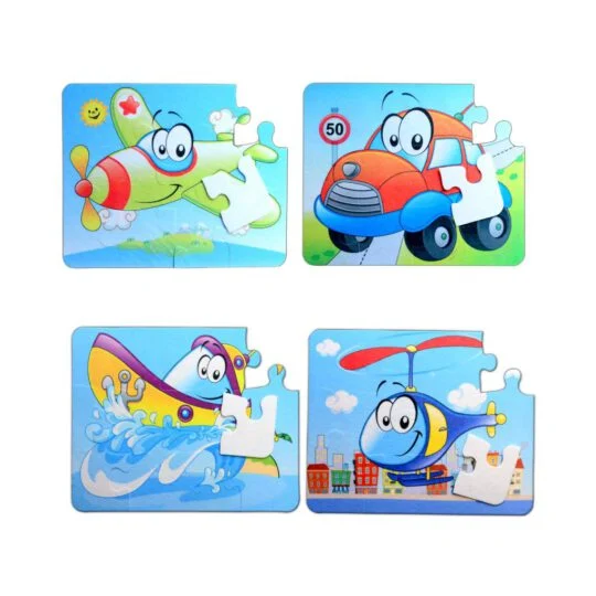 Uçak, Araba, Tekne ve Helikopter (4Set)