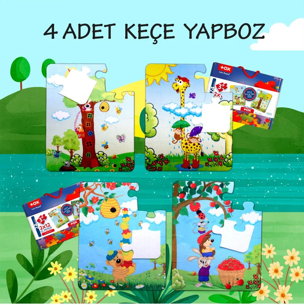 Zürafa ve Elmacı Ayı (4 Set) - Görsel 2