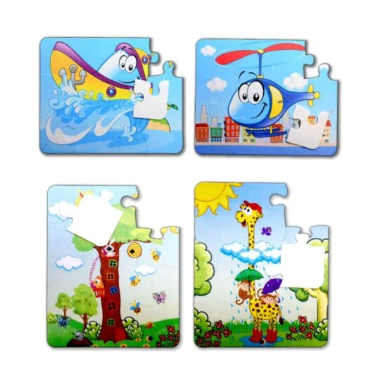 Tekne , Helikopter ve Zürafa (4 Set)